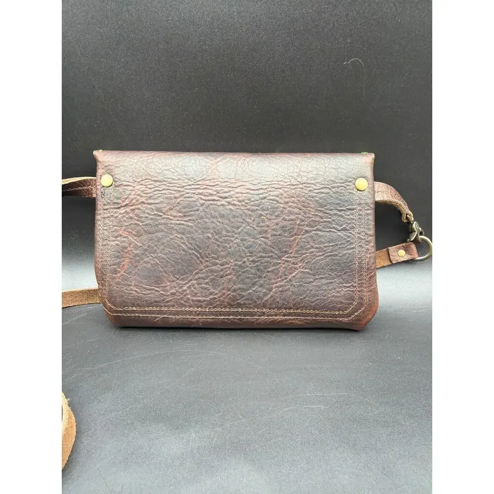 Maven Artisan Leather+Design Handmade Brown Crossbody Messenger Satchel Bag USA